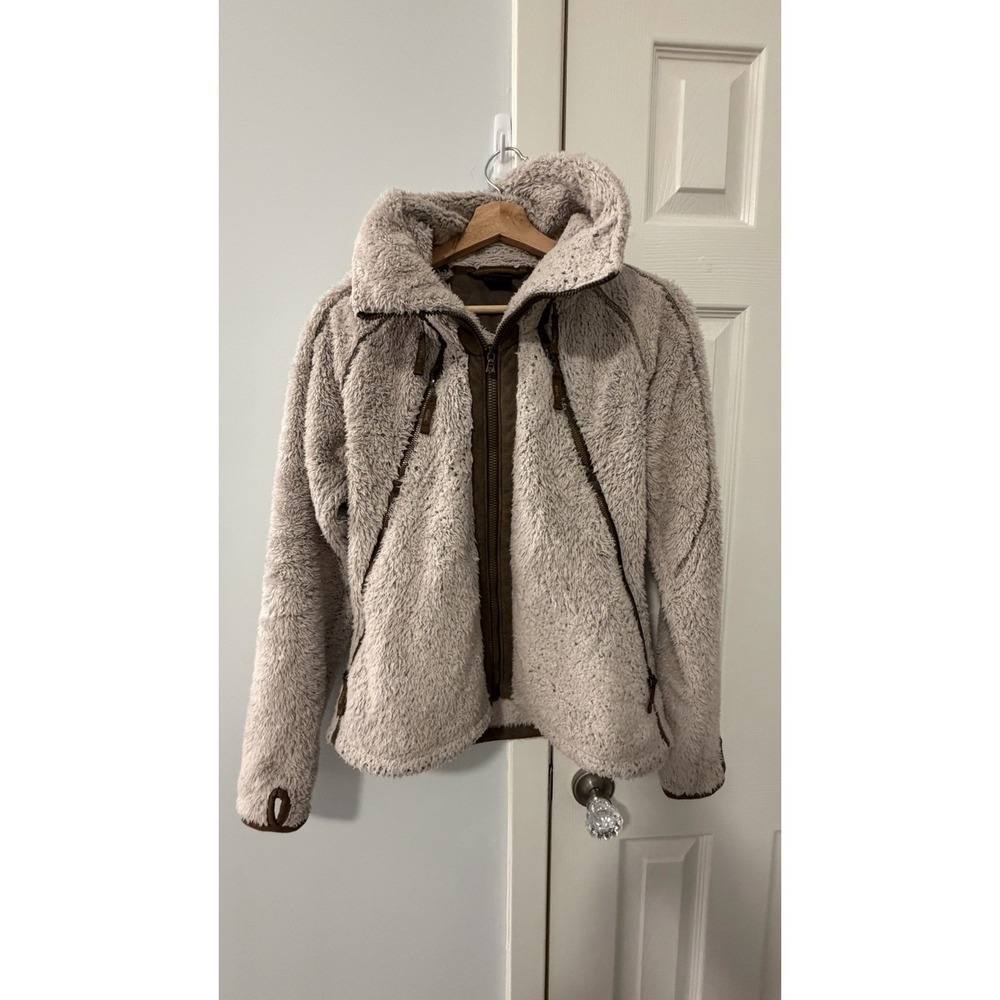 Kuhl Flight Sherpa Fleece Full Zip Hooded Jacket Women Sz M Gorpcore Outdoors
